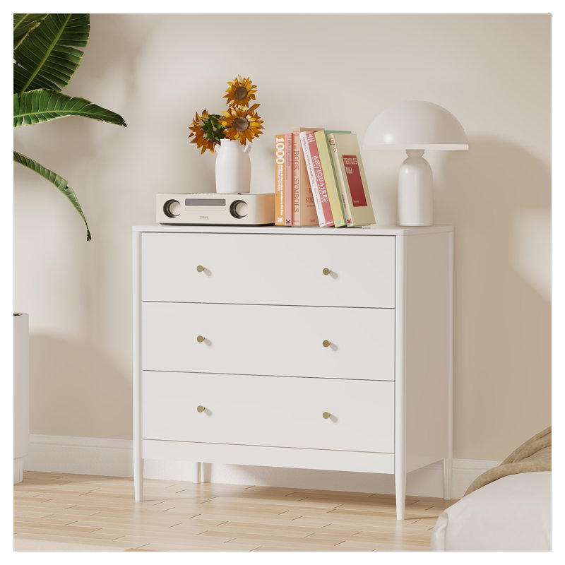 Commode 3 tiroirs Modern White