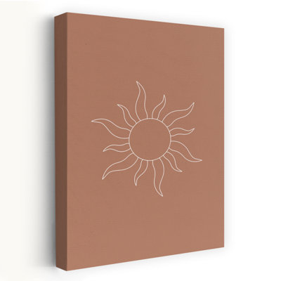 «Minimalist Sun Outline Abstract Minimalist Modern Architecture Landscape», reproduction d'art mural