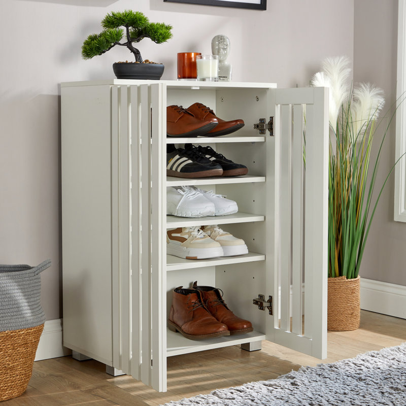 Boehike 15 Pair Shoe Storage Cabinet, White