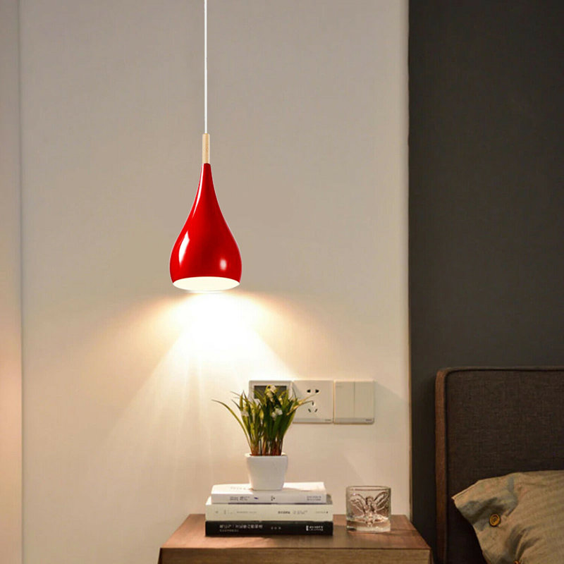 Rasen 1 -Light Single Teardrop Pendant, Red