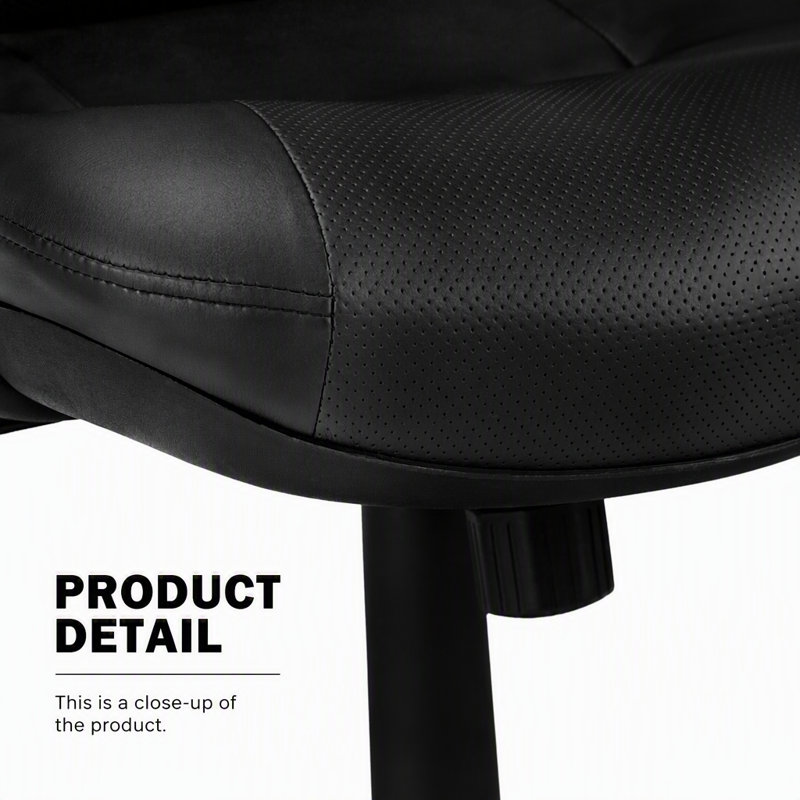 Chaise de bureau pivotante ergonomique à hauteur réglable, avec accoudoirs rembourrés et dossier haut, idéale pour les espaces de travail modernes.