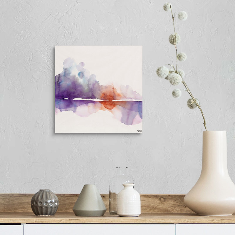 Reproduction d’art sur toile, "Purple Sun" par Andrea bijou, H 12 po x l 12 po x P 1,25 po, Toile tendue