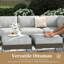  8-Piece Wicker Rattan Patio Furniture Set, Deep Seating Outdoor Modular Sectional Sofa Conversation Set with Thick Cushions for Lawn, Garden-1624552008