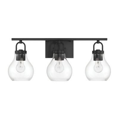 Éclairage pour meuble-lavabo noir mat 3 lumières Raylan