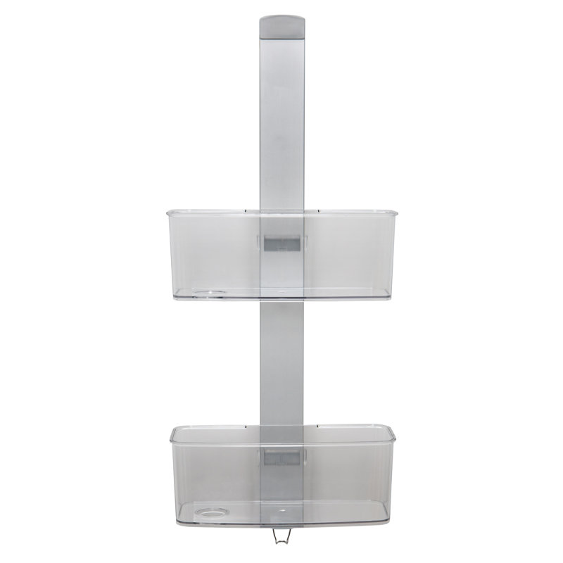 Adjustable Silver Aluminum Over the Door Shower Organizer