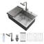 Integrated Single Bowl Stainless Steel Kitchen Sink