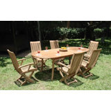 Rey Outdoor 7 - Piece Teak Dining Set
