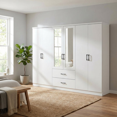 Sujeiry 6 Door Manufactured Wood Wardrobe