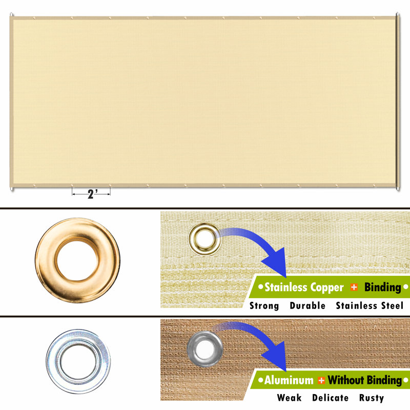 Beige 12' x 12' HDPE Patio Pergola Shade Canopy