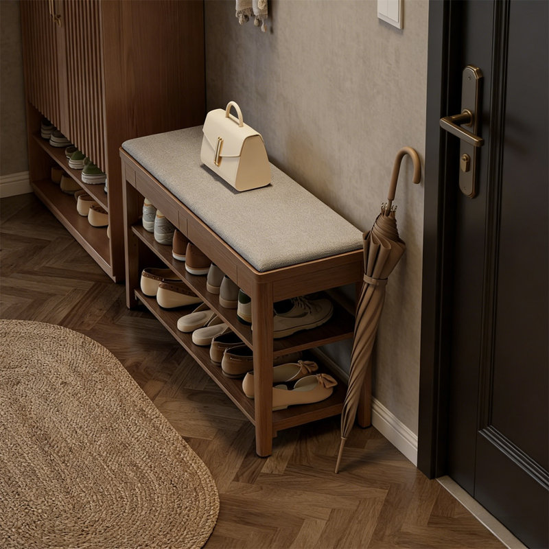 Premium Wooden Shoe Cabinet For Home, 21.3” H x 39.4” W x 13.6” D