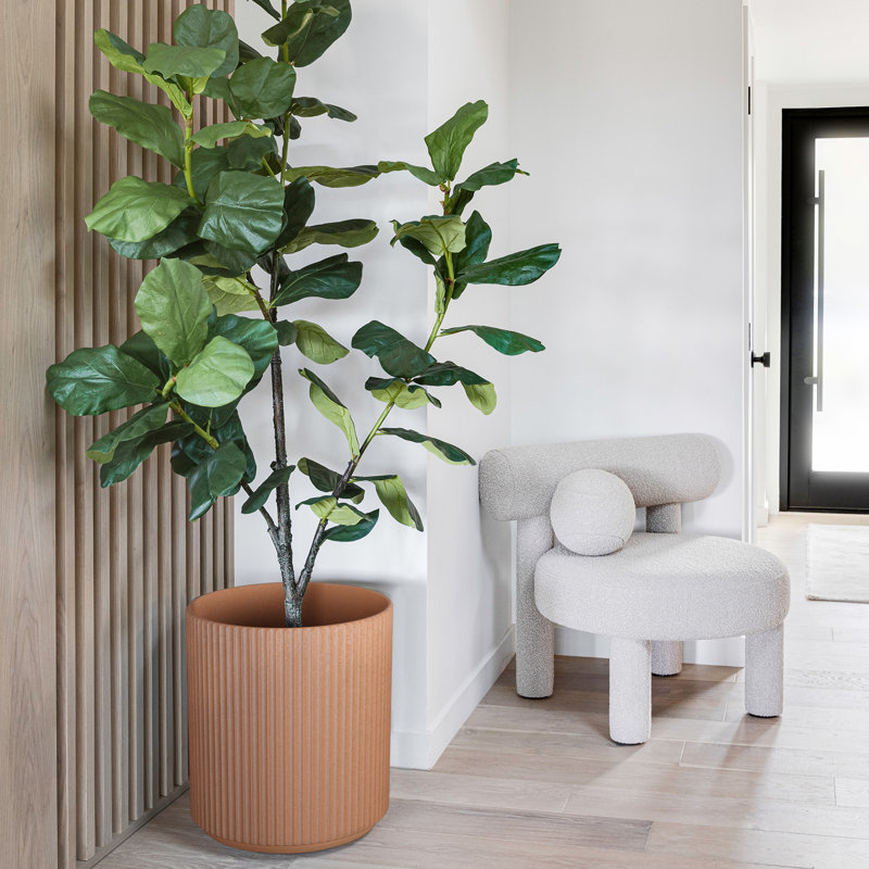 Pot à fleurs rond Demi Series, 1, H 19,75 po x l 18,5 po x P 18,5 po, Terracotta