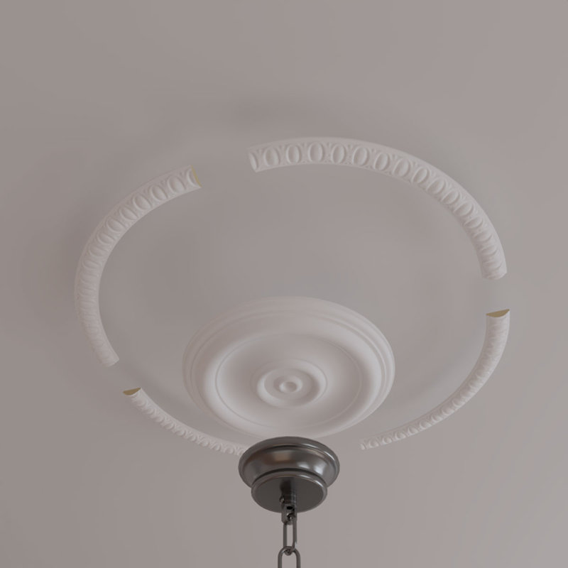 Ensemble d'anneaux de plafond Middlesborough, H 22,75 po x l 22,75 po x P 1 po, Simple (1/4 d'un cercle complet)