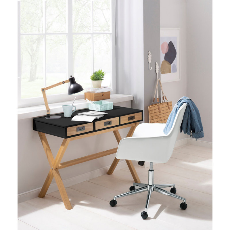 Iceland Solid Wood Steel Writing Desk