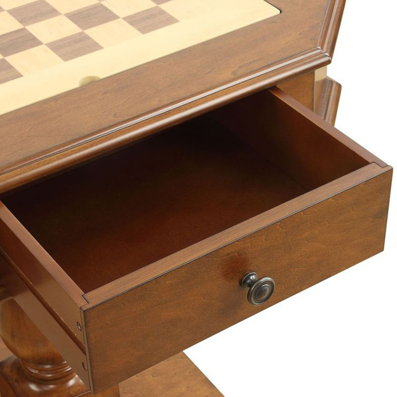 3-in-1 Game Table - Chess Table, Chess Board Table, Backgammon, Checker (Chess Fingures Not Included), Natural