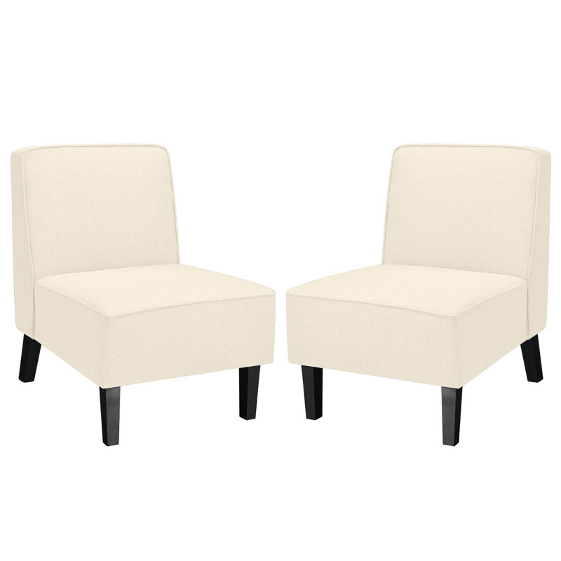 Nasi Upholstered Slipper Chair, Beige