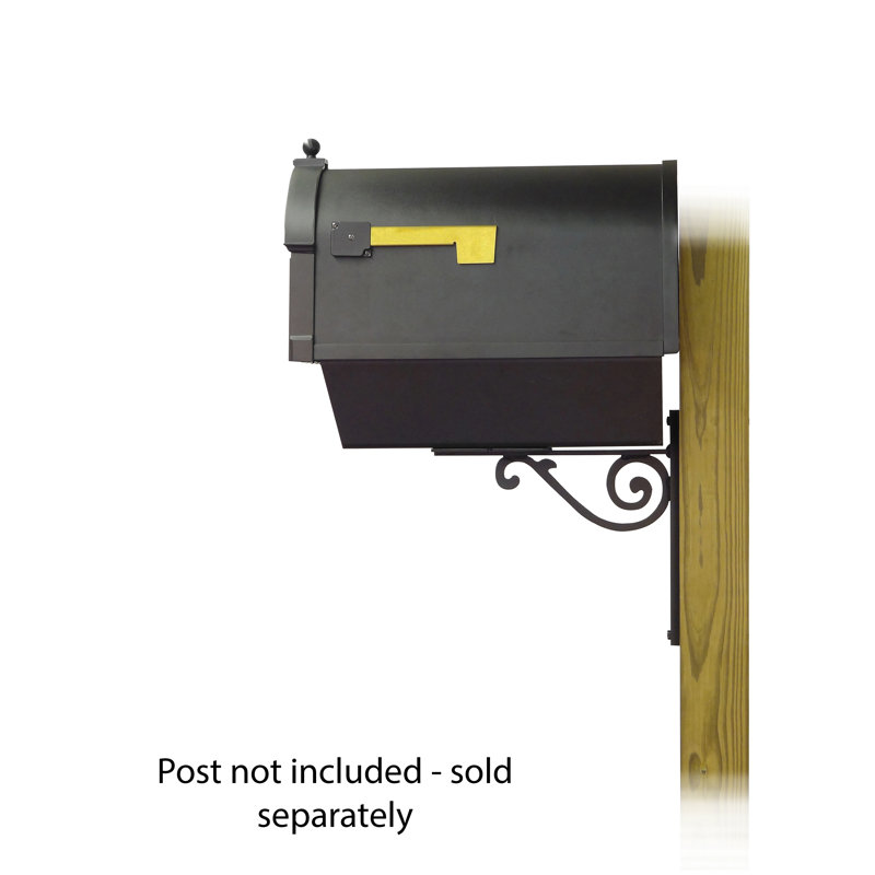 Berkshire Aluminum Post Mounted Mailbox, Black, 9" H x 26" W x 20.75" D