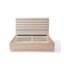 Structure de lit grand en bois avec tête de lit tapissier en tissu Boucle