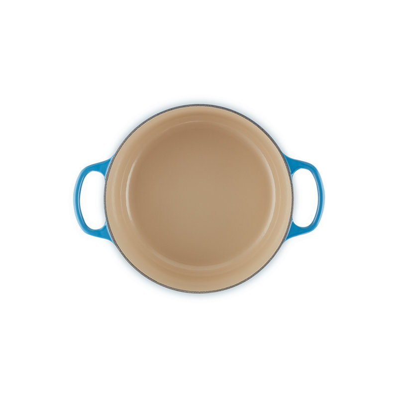Le Creuset Cast Iron Round Casserole, 26cm / 5.3L, Azure