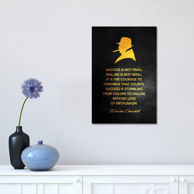 Art textuel sur toile tendue Winston Churchill