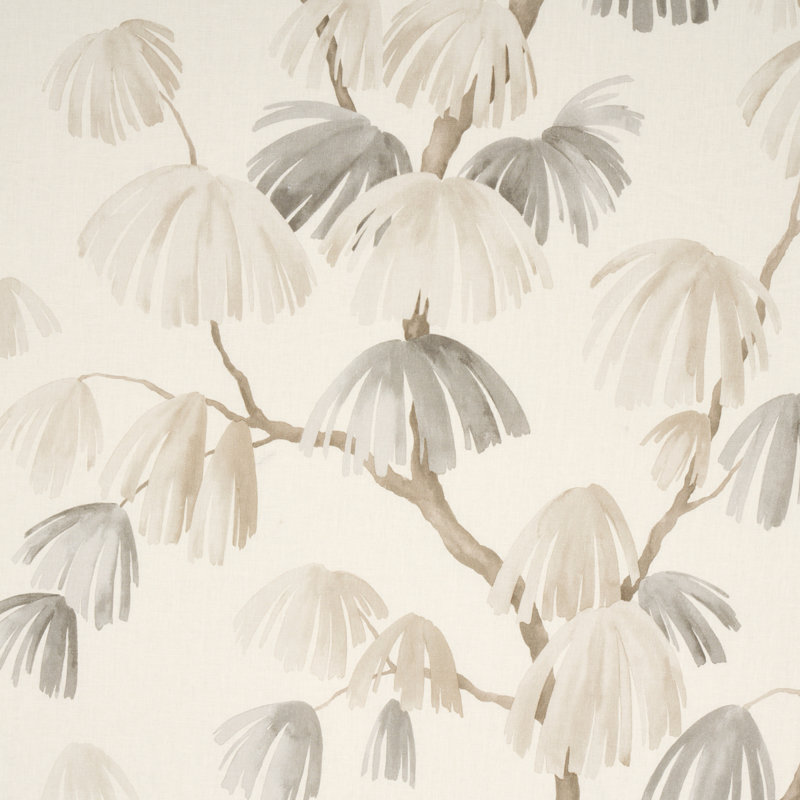 Schumacher x David Kaihoi Weeping Pine Fabric, Neutral
