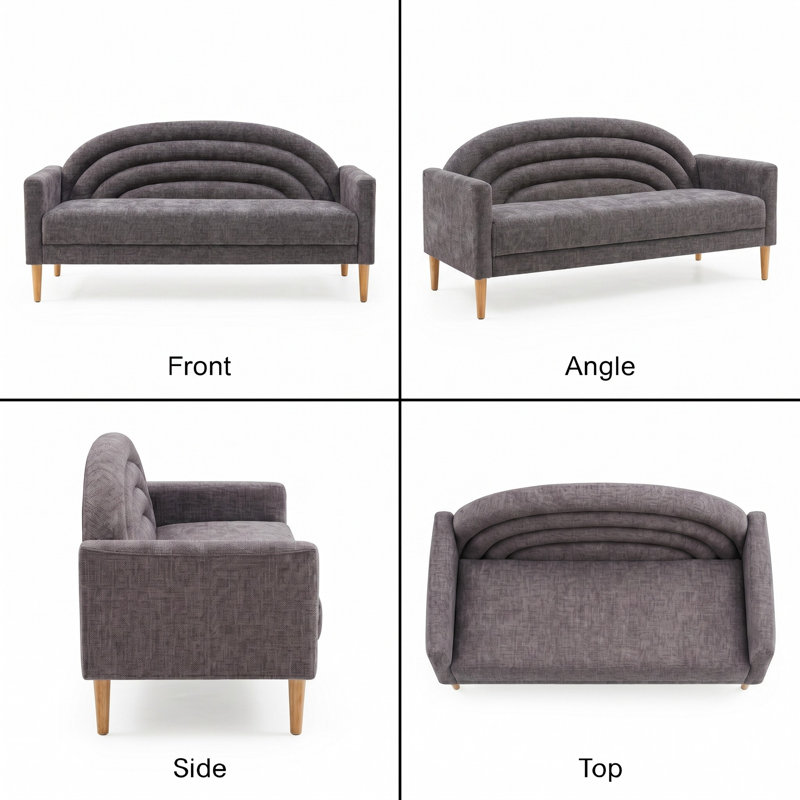 Michala Upholstered Loveseat, 31.5" H x 64.17" W x 30.7" D, Gray Polyester