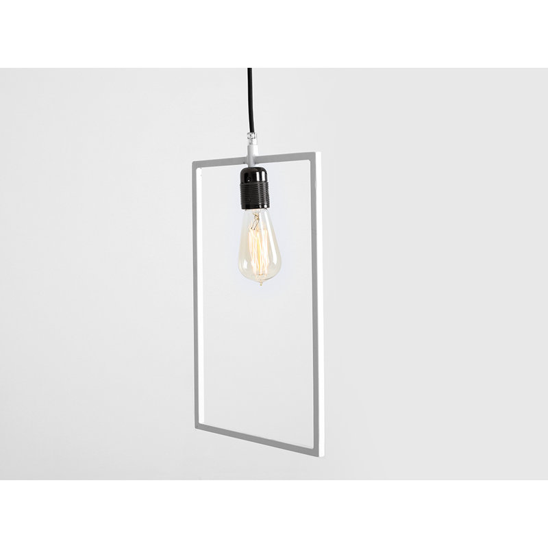 1 - Light White Square/Rectangle Pendant, White, 190cm H x 25cm W x 5cm D