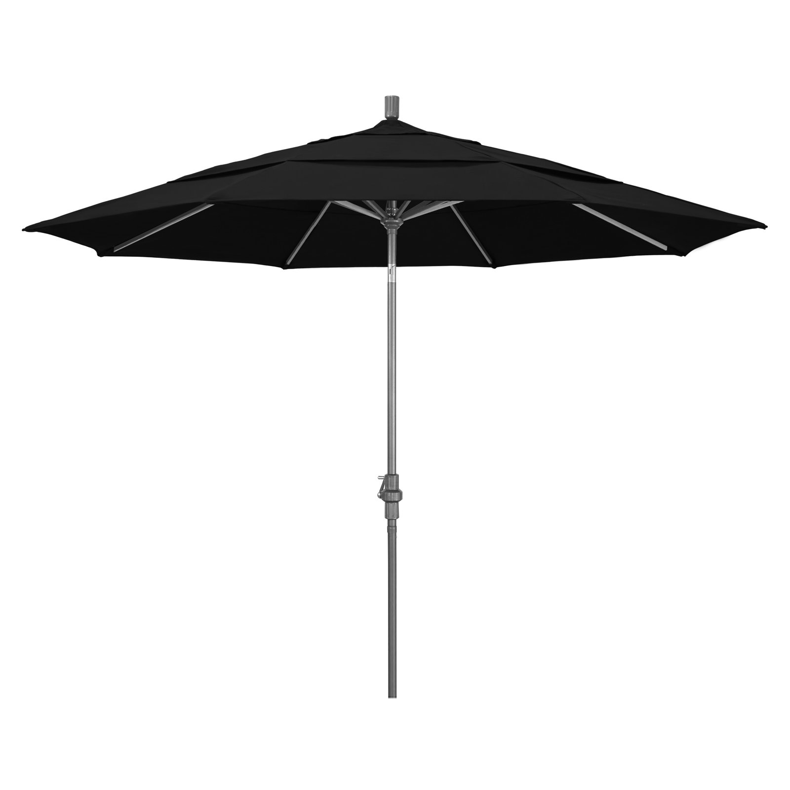 Broadmeade 132'' Sunbrella® Outdoor Umbrella, Canvas Black Sunbrella® Canvas, Hammertone Gray