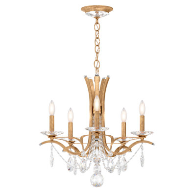 Vesca 5 Light 23in x 20in Chandelier in Ferro Black with Clear Heritage Handcut Crystals