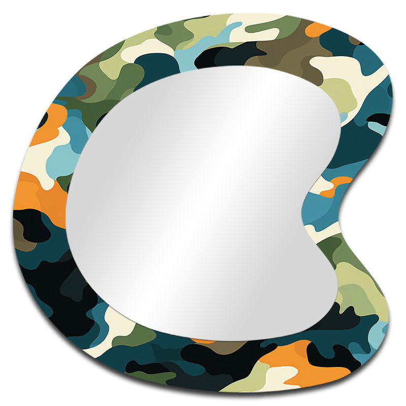 Miroir mural rétro rétro V - Camouflage, 27 po x 27 po