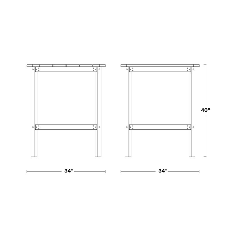 Table haute Classic 40 ", Bois de cerisier