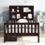 Lit plateforme simple avec tableau noir, lit plateforme en bois massif avec tiroirs et tablettes de rangement, conception amusante et peu encombrante, espresso-1627780780-1627780784