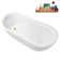 67" Streamline Soaking Glossy White Freestanding Tub and Tray With Internal Drain
