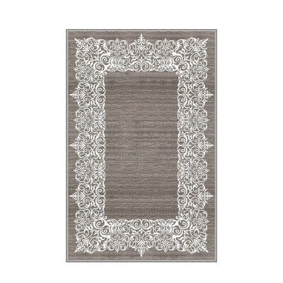 Stylish Woven Carpet, 5.2 x 7.5 Feet | 100% Polyester, 0.3 in Pile Height, Antibacterial, Non-Slip PVC Dot Underside | Machine Washable, 3D Digital Print | Perfect for Living Room, Bedroom & Home Décor