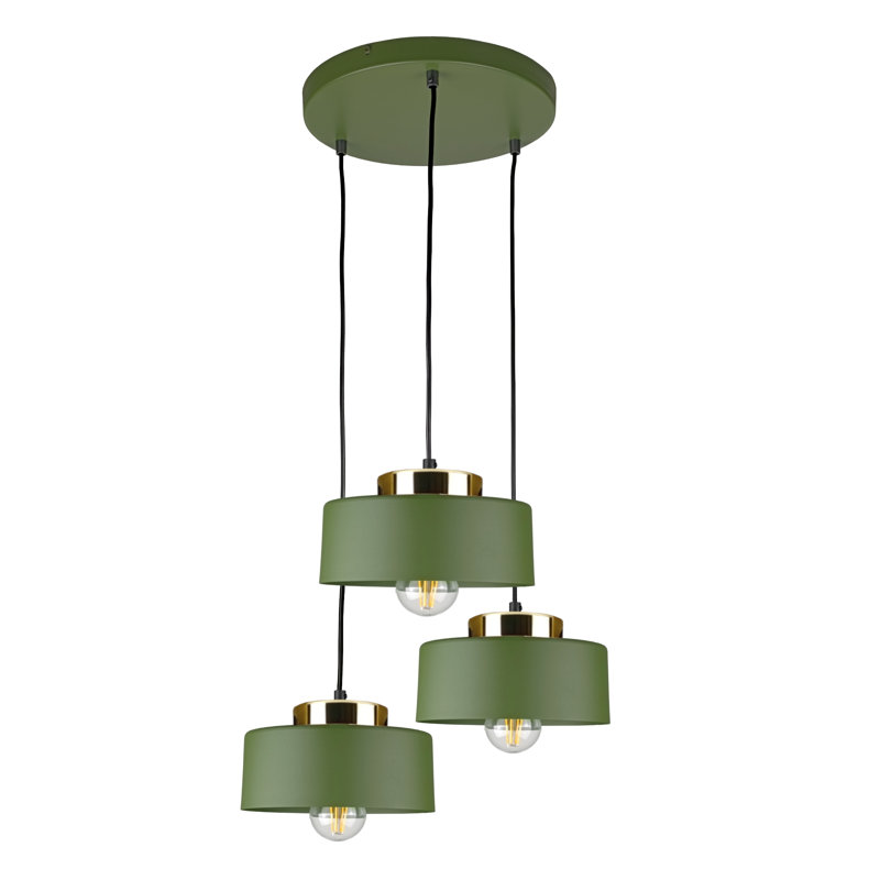 3 - Light Drum Pendant, Green
