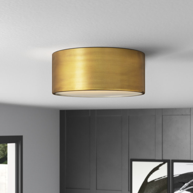 Hadlock Flush Mount, Rubbed Brass