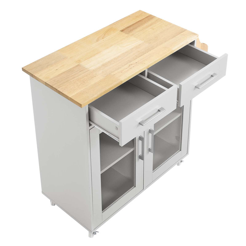 Modway Cuisine Kitchen Cart, Light Gray