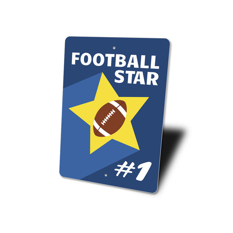 Signe en aluminium «Football Star», H 18 po x l 12 po x P 0,06 po