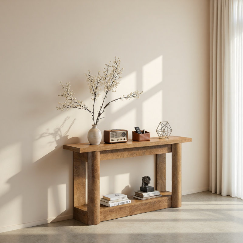 Entryway Table,2-Tier Console Table,Sofa Table, Oak