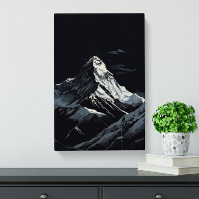 Mount Everest Line Art - Wrapped Canvas
