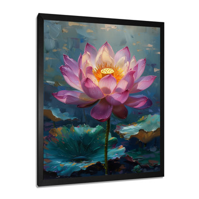 Étang de lotus rayonnant rose et vert III