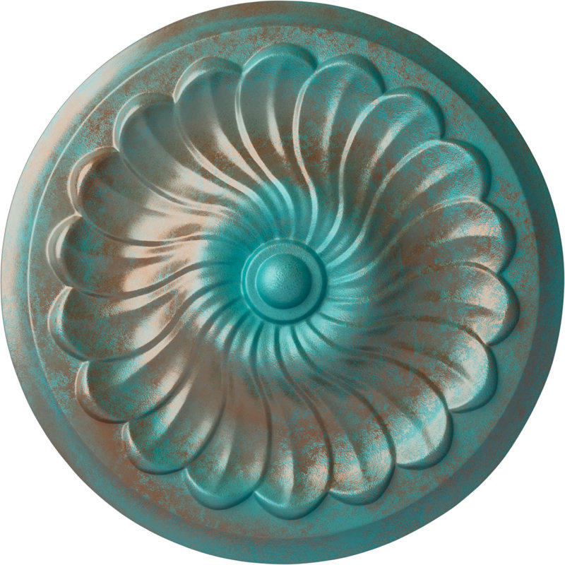 Médaillon de plafond en spirale Endurathane, Cuivre patiné de vert