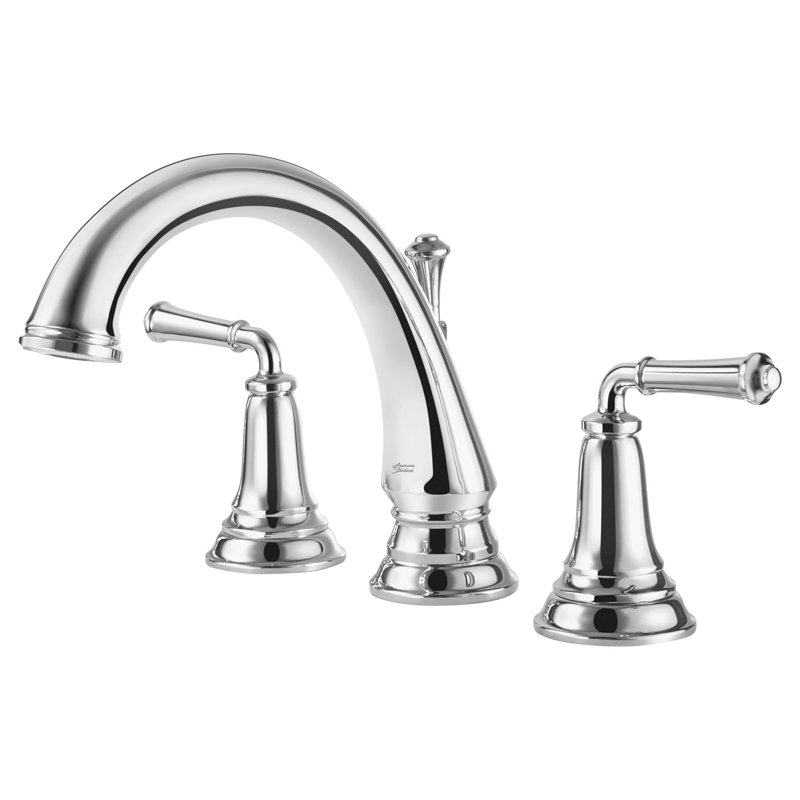 Delancey 2 Handle Deck Roman Tub Faucet, Polished Chrome, Without Shower