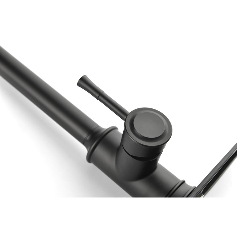Robinet de cuisine rétractable en acier inoxydable noir mat, revêtement rouille pour une performance à long terme., Noir mat