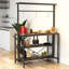 Versatile 3 Tier Kitchen Island Table With Storage, Microwave Stand, And Bakers Rack For Efficient Space Utilization