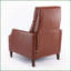 Fauteuils inclinables avec accoudoirs à dossier poussant de style Mid-Century moderne | Caramel | Similicuir