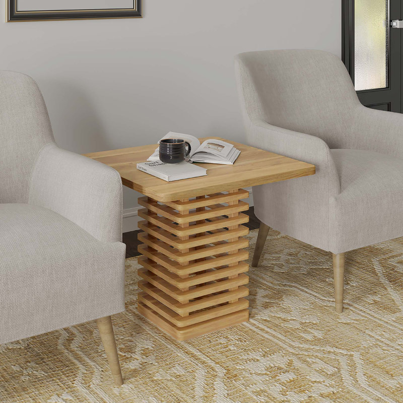 Ivin Transitional Solid Square Side Table