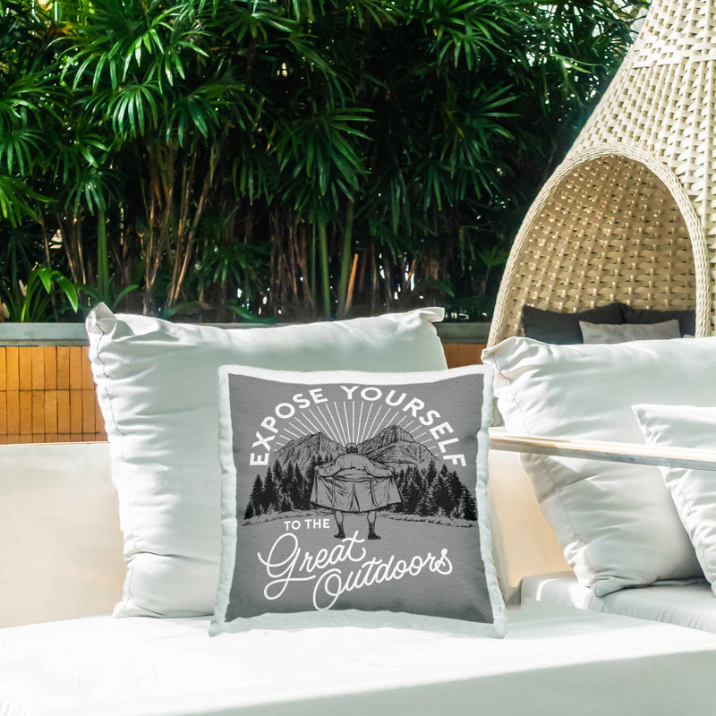 Coussin décoratif pour l'extérieur «Expose Yourself», imprimé par Jedco Brands, Inc.