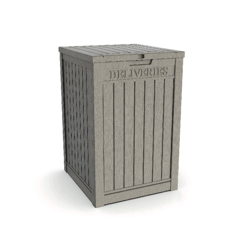 55 Gallon Resin Deck Box, Lockable Outdoor Storage For Package Delivery Patio Yard Organizer, Brown