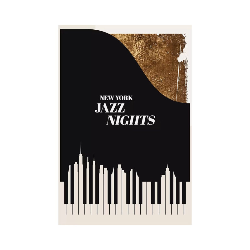 Jazz Nights by Kubistika - Print on Canvas, 66.04cm H x 45.72cm W x 1.91cm D, Wrapped Canvas