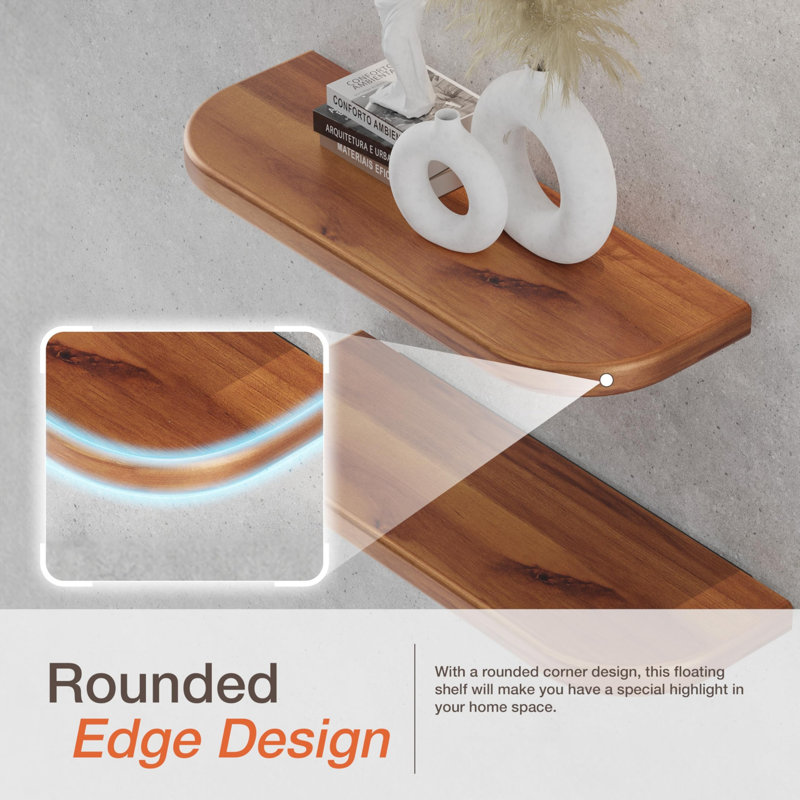 Tablette flottante rustique en bois d'acacia